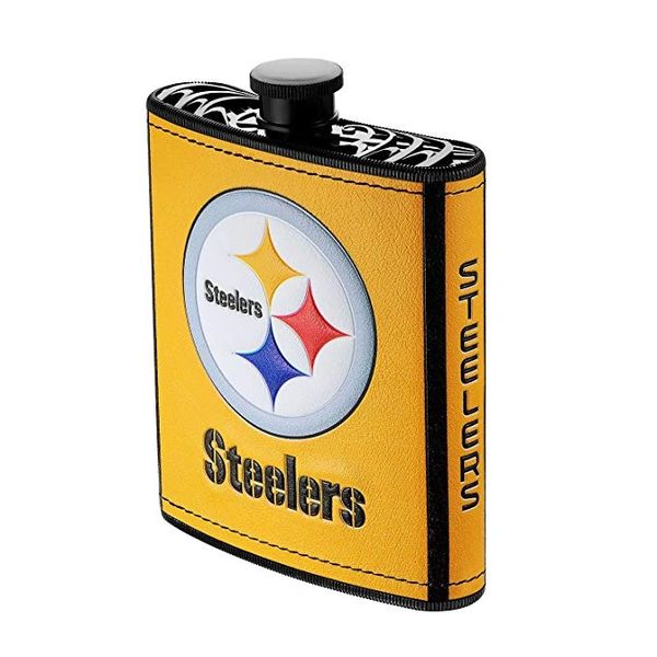 Pittsburgh Steelers NFL Plastic Hip Flask w/ Team Colors and Logo