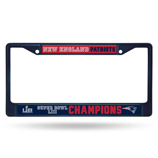New England Patriots Super Bowl 53 Champions Color Chrome License Plate Frame