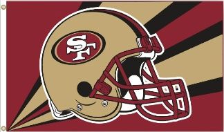 San Francisco 49ers Team Helmet Banner Flag 3'x5' NFL Licensed