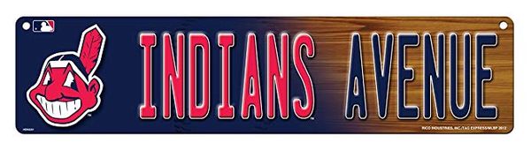Cleveland Indians Acrylic Wall Street Sign Hi Res 4" x 16" MLB Licensed