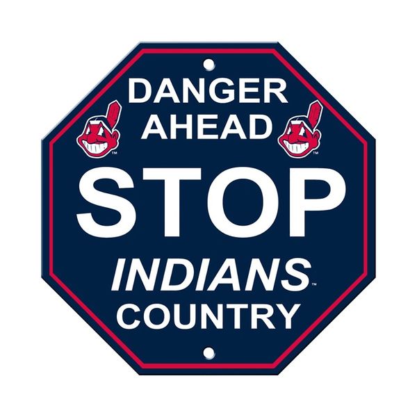 Cleveland Indians Acrylic Wall Stop Sign 12" x 12" MLB Licensed