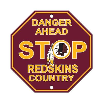 Washington Redskins Acrylic Wall Stop Sign 12" x 12" NFL
