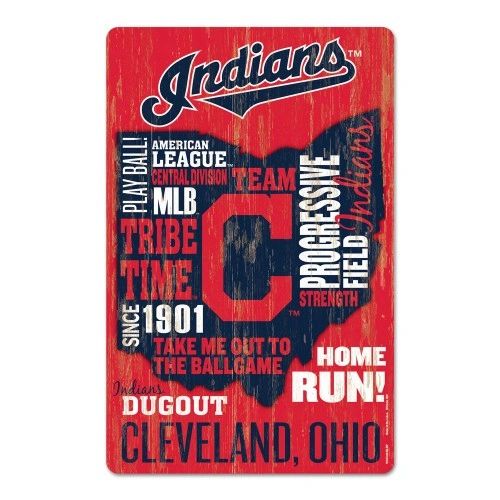 Cleveland Indians Wooden Wall Sign