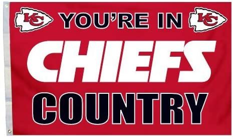 Kansas City Chiefs You're In Country Banner Flag 3' x 5' NFL Licensed