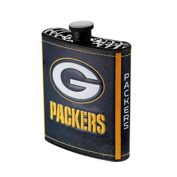 Green Bay Packers NFL Plastic Hip Flask w/ Team Colors and Logo