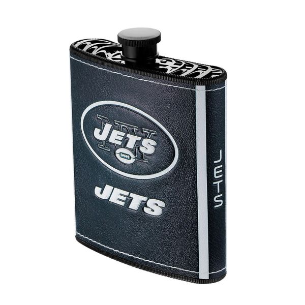 New York Jets NFL Plastic Hip Flask w/ Team Colors and Logo