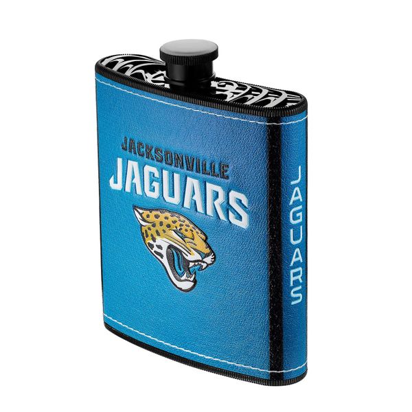 Jacksonville Jaguars NFL Plastic Hip Flask w/ Team Colors and Logo