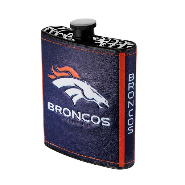 Denver Broncos NFL Plastic Hip Flask w/ Team Colors and Logo