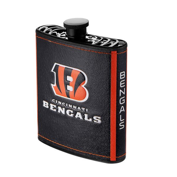 Cincinnati Bengals NFL Plastic Hip Flask w/ Team Colors and Logo