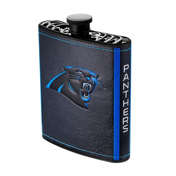 Carolina Panthers NFL Plastic Hip Flask w/ Team Colors and Logo