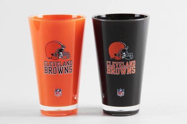 Cleveland Browns Acrylic Tumbler Cup 2pack 20oz. Round "On Field Colors" NFL Licensed FREE SHIPPING