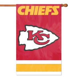 Kansas City Cheifs 2 Sided Embroidered Vertical House - Wall Flag
