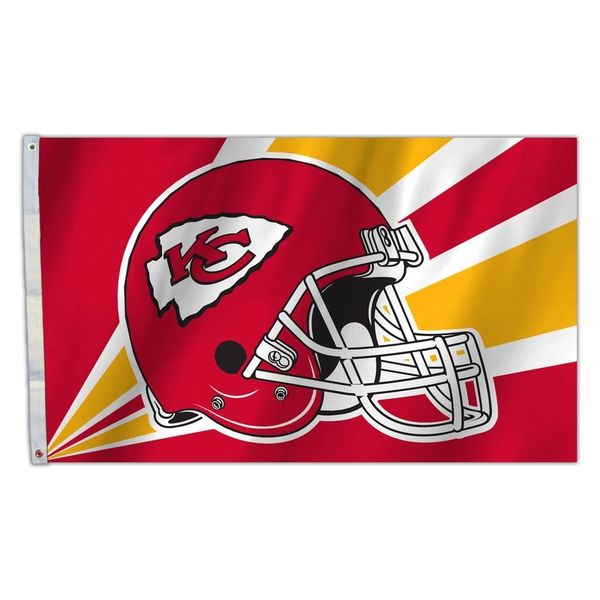Kansas City Chiefs Team Helmet Banner Flag 3'x5' NFL Licensed