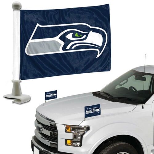Seattle Seahawks Team Logo Ambassador Car Flag Set NFL