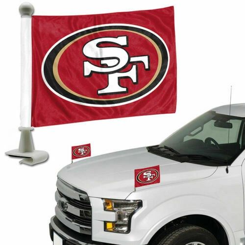 San Francisco 49ers Team Logo Ambassador Car Flag Set NFL