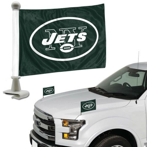 New York Jets Team Logo Ambassador Car Flag Set NFL