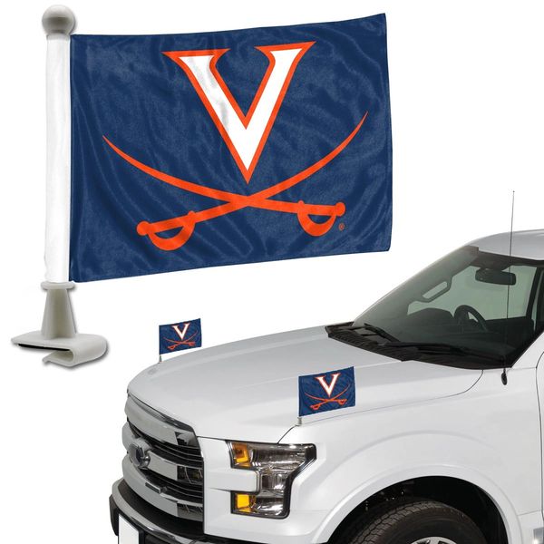 Virginia Cavaliers Team Logo Ambassador Car Flag Set NCAA