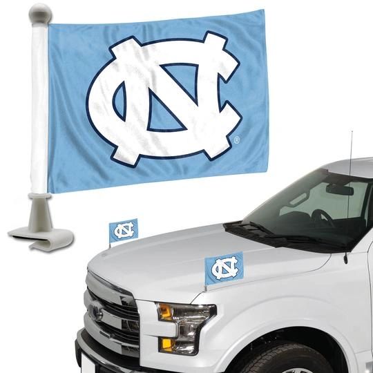 UNC Tar Heels Team Logo Ambassador Car Flag Set NCAA