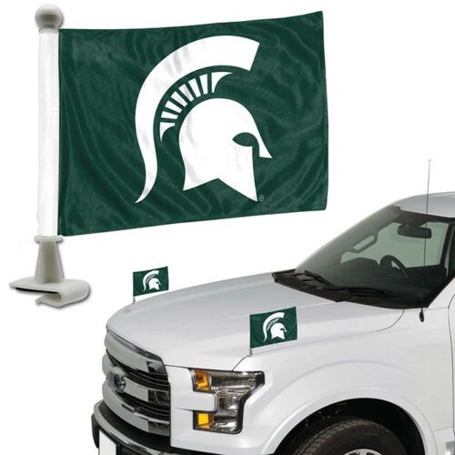 Michigan State Spartans Team Logo Ambassador Car Flag Set NCAA