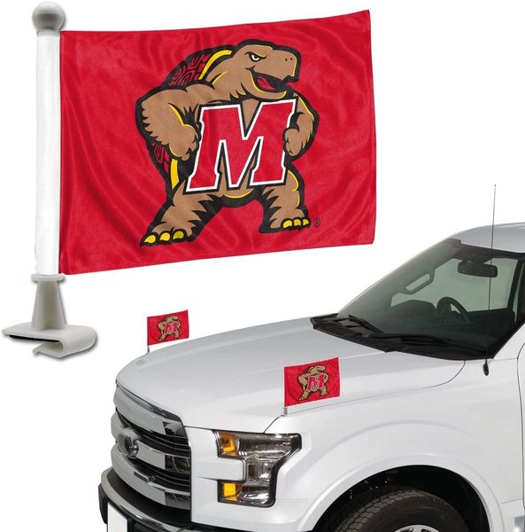 Maryland Terrapins Team Logo Ambassador Car Flag Set NCAA