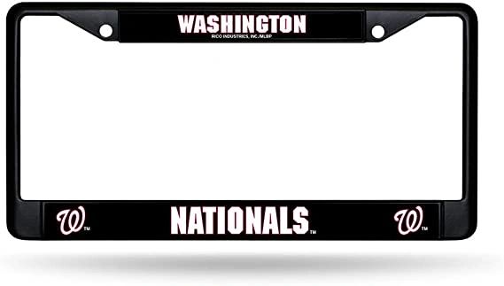 Washington Nationals Black Chrome License Plate Frame MLB