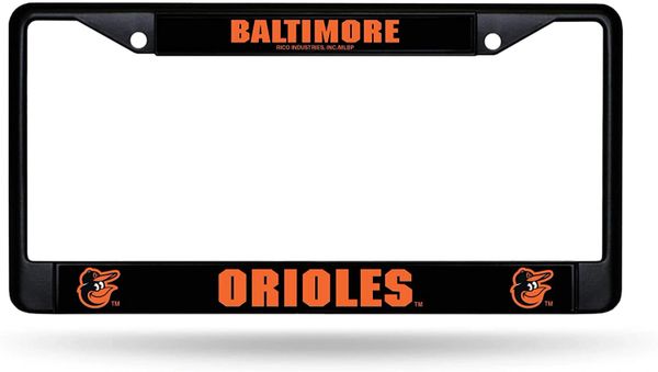 Baltimore Orioles Black Chrome Metal License Plate Frame MLB