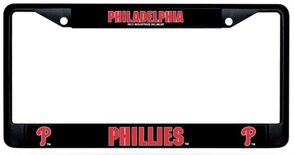 Philadelphia Phillies Black Chrome Metal License Plate Frame MLB