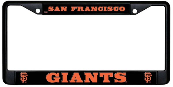 San Francisco Giants Black Chrome Metal License Plate Frame MLB