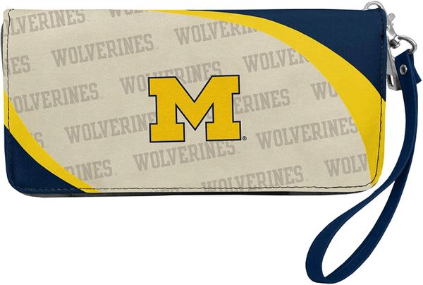 Michigan Wolverines Team Logo Women's Zip Organizer Wristlet Wallet NCAA