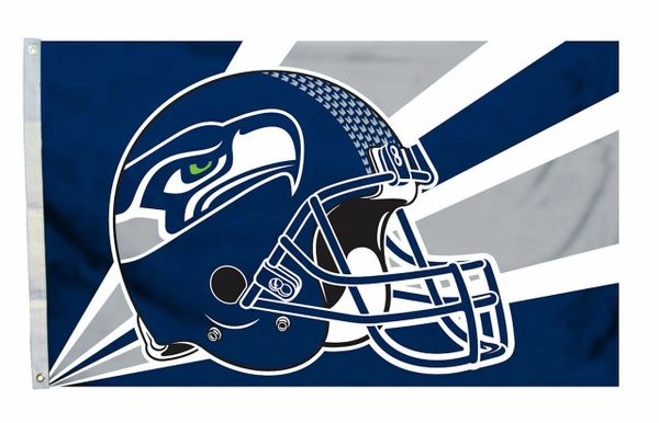 Seattle Seahawks Team Helmet Banner Flag 3'x5' NFL Licensed