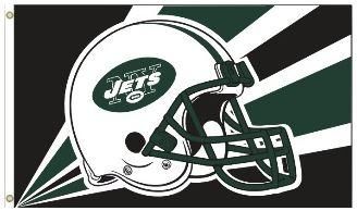 New York Jets Team Helmet Banner Flag 3'x5' NFL Licensed