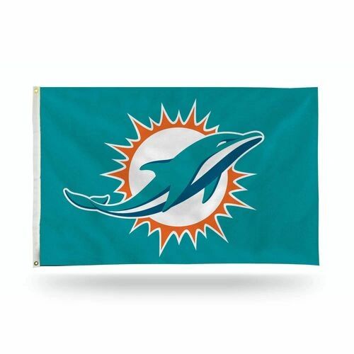 Miami Dolphins Team Logo Banner Flag 3' x 5' NFL Licensed