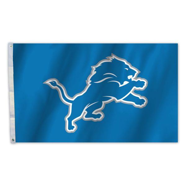 Detroit Lions Team Logo Banner Flag 3' x 5' NFL Licensed