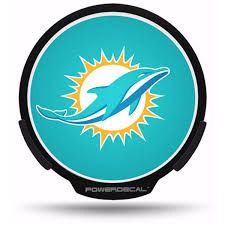 Miami Dolphins LED Window Decal Light Up Logo Powerdecal NFL