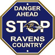 Baltimore Ravens Acrylic Wall Stop Sign 12" x 12" NFL