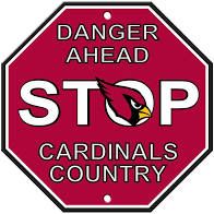 Arizona Cardinals Acrylic Wall Stop Sign 12" x 12" NFL