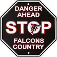 Atlanta Falcons Acrylic Wall Stop Sign 12" x 12" NFL