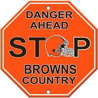 Cleveland Browns Acrylic Wall Stop Sign 12" x 12" NFL