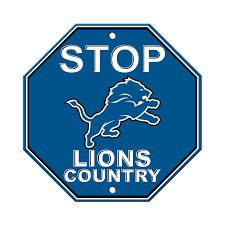 Detroit Lions Acrylic Wall Stop Sign 12" x 12" NFL