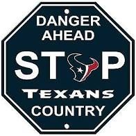 Houston Texans Acrylic Wall Stop Sign 12" x 12" NFL