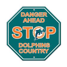 Miami Dolphins Acrylic Wall Stop Sign 12" x 12" NFL