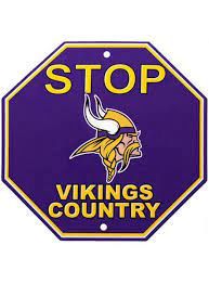 Minnesota Vikings Acrylic Wall Stop Sign 12" x 12" NFL
