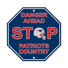 New England Patriots Acrylic Wall Stop Sign 12" x 12" NFL