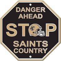 New Orleans Saints Acrylic Wall Stop Sign 12" x 12" NFL