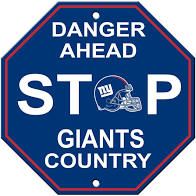 New York Giants Acrylic Wall Stop Sign 12" x 12" NFL