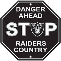 Las Vegas/Oakland Raiders Acrylic Wall Stop Sign 12" x 12" NFL