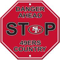 San Francisco 49ers Acrylic Wall Stop Sign 12" x 12" NFL