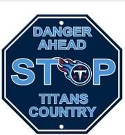 Tennessee Titans Acrylic Wall Stop Sign 12" x 12" NFL