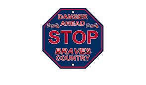 Atlanta Braves Acrylic Wall Stop Sign 12" x 12" MLB Licensed
