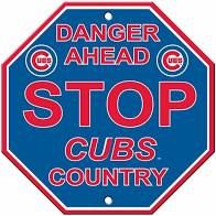 Chicago Cubs Acrylic Wall Stop Sign 12" x 12" MLB Licensed